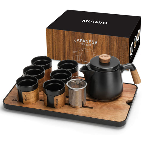 Japanski set za čaj, čajnik 620 ml + 6x100 ml, crna